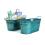 12  oval tin translucent teal tub by14 1ttl wholesale metal containers