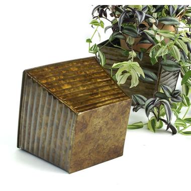 75  ribbed sq tin pot cover brown ty97 1br wholesale