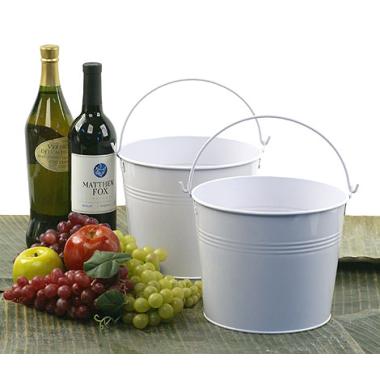 85  round tin pail white by28 1w wholesale metal containers pails