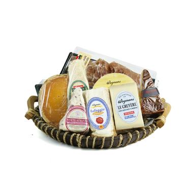 woodchipwillow round shallow tray wooden handles bw340 1