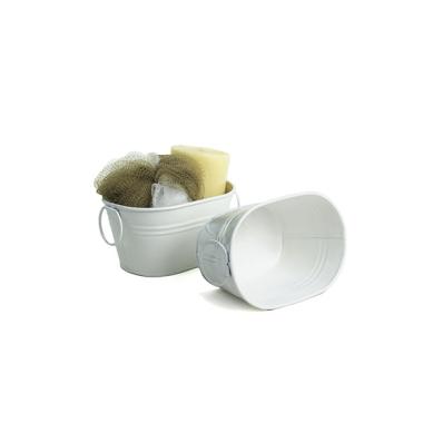 6  tin oval bowl white by876 1w wholesale metal containers mini