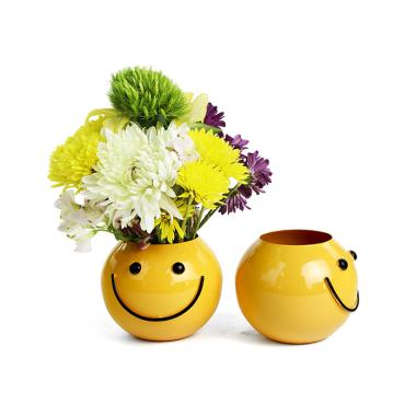 solid iron bowl smiley face golden yellow by207 1 wholesale metal