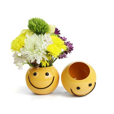 solid iron bowl smiley face golden yellow by207 1 wholesale metal