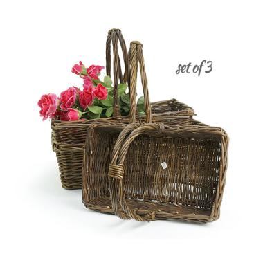 dark willow rectangle basket su51 3 wholesale containers handled baskets large