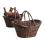 willow oval folding handle boat shape dark brown stained