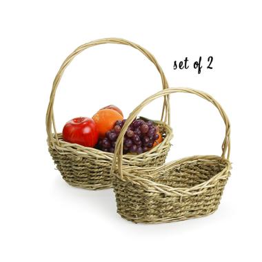 willow oval rope gift basket packaging handles