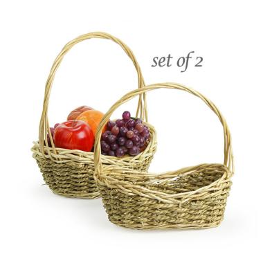 willow oval rope gift basket packaging handles