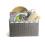 large woven synthetic rectangle storage bin tp424 1gry handles bowls