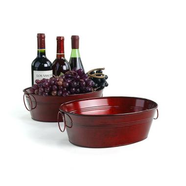 oval copper tin tub translucent red by878 1tpr wholesale metal containers