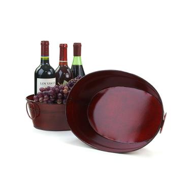 oval copper tin tub translucent red by878 1tpr wholesale metal containers