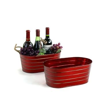 tin oval tub translucent red gold ribbing by82 1tpr wholesale metal