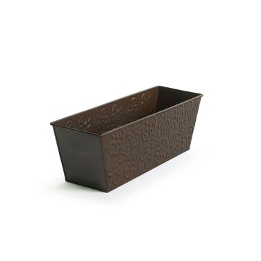 14 metal rectangle window box antique brown