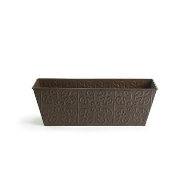 14 metal rectangle window box antique brown
