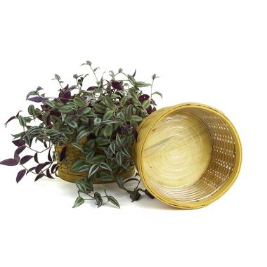 woodchip round bowl honey color large