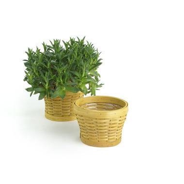 woodchip round bowl honey color small
